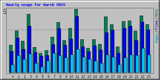 Hourly usage for March 2015