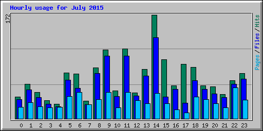 Hourly usage for July 2015