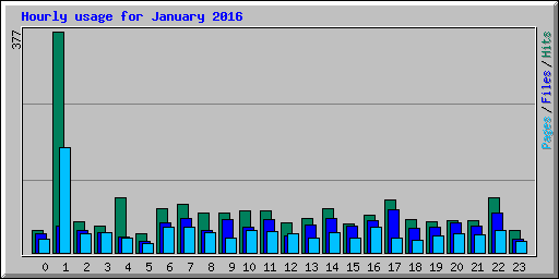 Hourly usage for January 2016