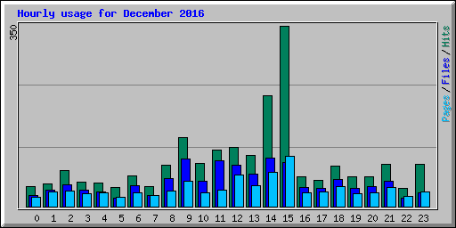 Hourly usage for December 2016