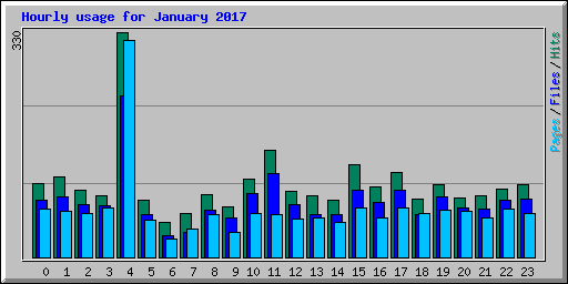 Hourly usage for January 2017