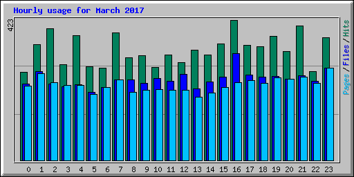 Hourly usage for March 2017