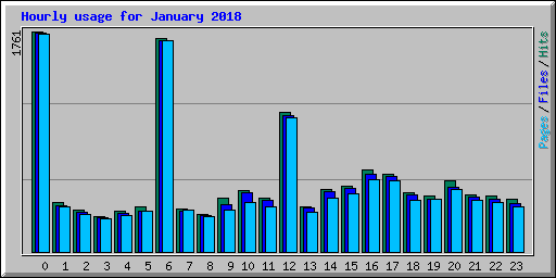 Hourly usage for January 2018